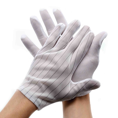Gants statiques de distribution rayés de travail de double de Fivefinger anti antidérapage pour électronique