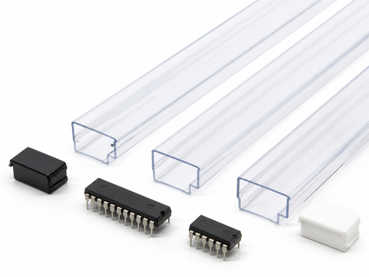 Tube antistatique en PVC souple transparent pour emballage de puces DIP