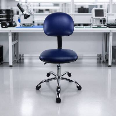Chaise de salle blanche en cuir bleu ESD PU 510-700 mm réglable pour l'assemblage électronique