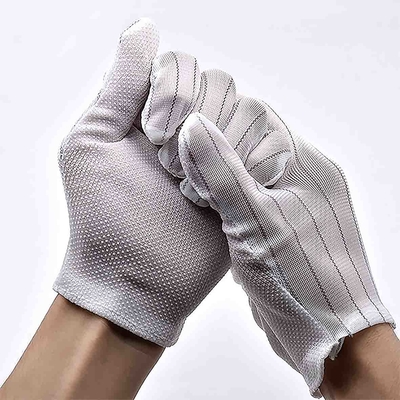 Gants statiques de distribution rayés de travail de double de Fivefinger anti antidérapage pour électronique