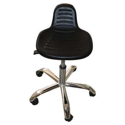 Chaise ESD ergonomique en salle blanche avec des caractéristiques réglables et un siège en cuir en PU confortable