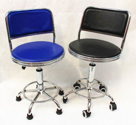 Chaise de tabouret réglable ESD pour bureau de travail hauteur 435-580 mm Matériau en aluminium Siège en cuir PU