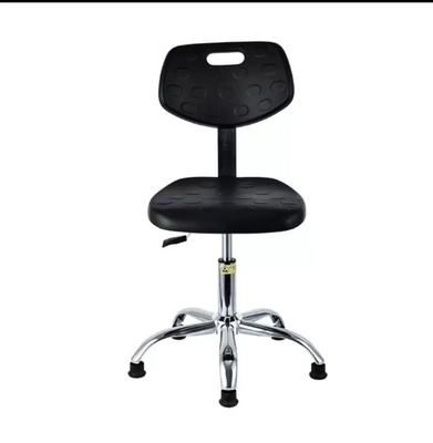 Chaise de tabouret réglable ESD pour bureau de travail hauteur 435-580 mm Matériau en aluminium Siège en cuir PU