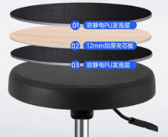 Chaise de salle blanche ESD ESD PU cuir ESD Polyuréthane Casters Résistance de surface 106-109Ω pour les installations de recherche sécurisées par ESD