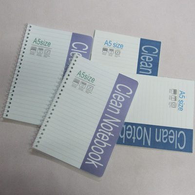 Revêtement en PVC le carnet de notes à spirale 50 de Cleanroom non pelucheux des pages A5