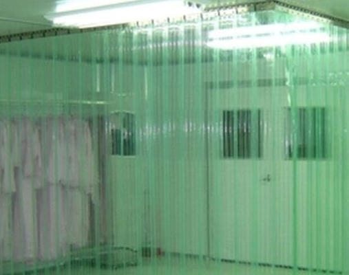 Rideaux antistatiques verts ESD en porte à lamelles de vinyle de PVC pour l'industrie/Cleanroom