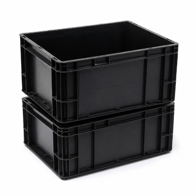 Réservoir de stockage empilable en PP noir 10^3-10^5 Ohm pour le chiffre d'affaires des PCB et des composants