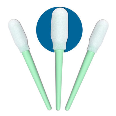 Swab de salle blanche à tête en mousse de PP - poignée en plastique vert, ESD Safe, pour le nettoyage de précision et IPA
