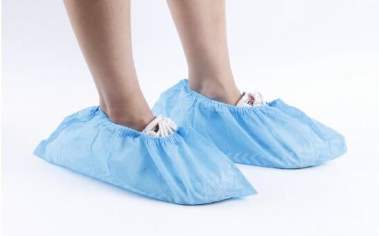 Couvre-chaussures jetables bleus en non-tissé - Antidérapants, de qualité médicale, en polypropylène (PP)