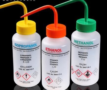 bouteille prémarquée chimique du volume 500ml, bouche incurvée par pissette de LDPE IPA