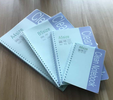 Bloc-notes pour salle blanche A5 - Sans peluche, 50 pages, reliure spirale PVC, impression de logo personnalisée (Usage industriel)