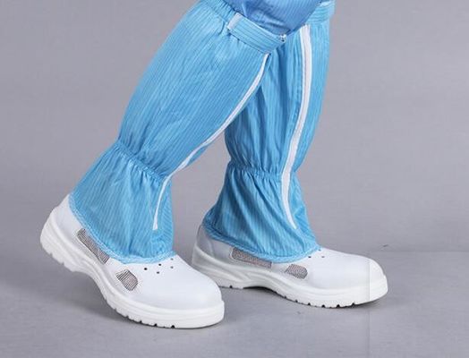 Bottes longues antistatiques industrielles - 220-300mm, Tige en cuir PU avec tissu conducteur pour salles blanches ESD